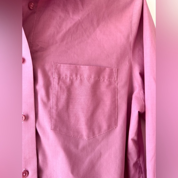Fox Croft-Fuchsia Wrinkle Free-Classic Fit Button Down Shirt Long Sleeve-Size16P - Picture 5 of 11